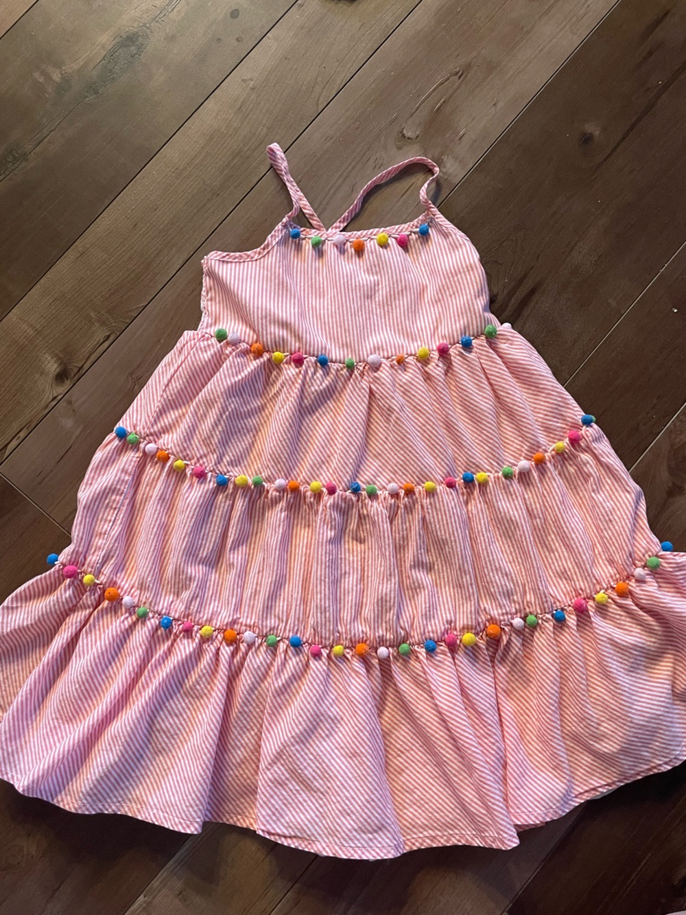 Tommy Bahama Spaghetti Strap Tiered Pom-Pom Party Dress - Picture 3 of 6